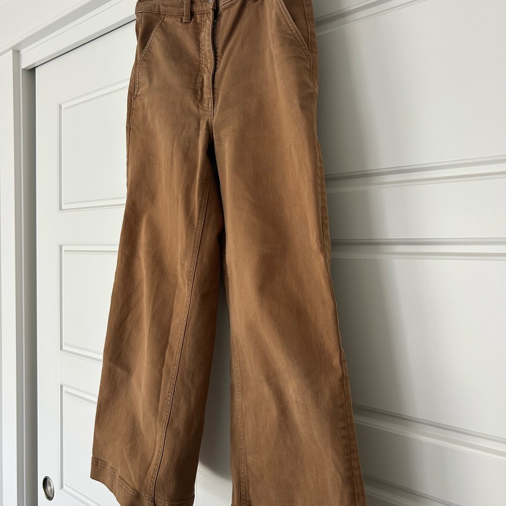 Everlane Brown Wide Leg Crop Pants